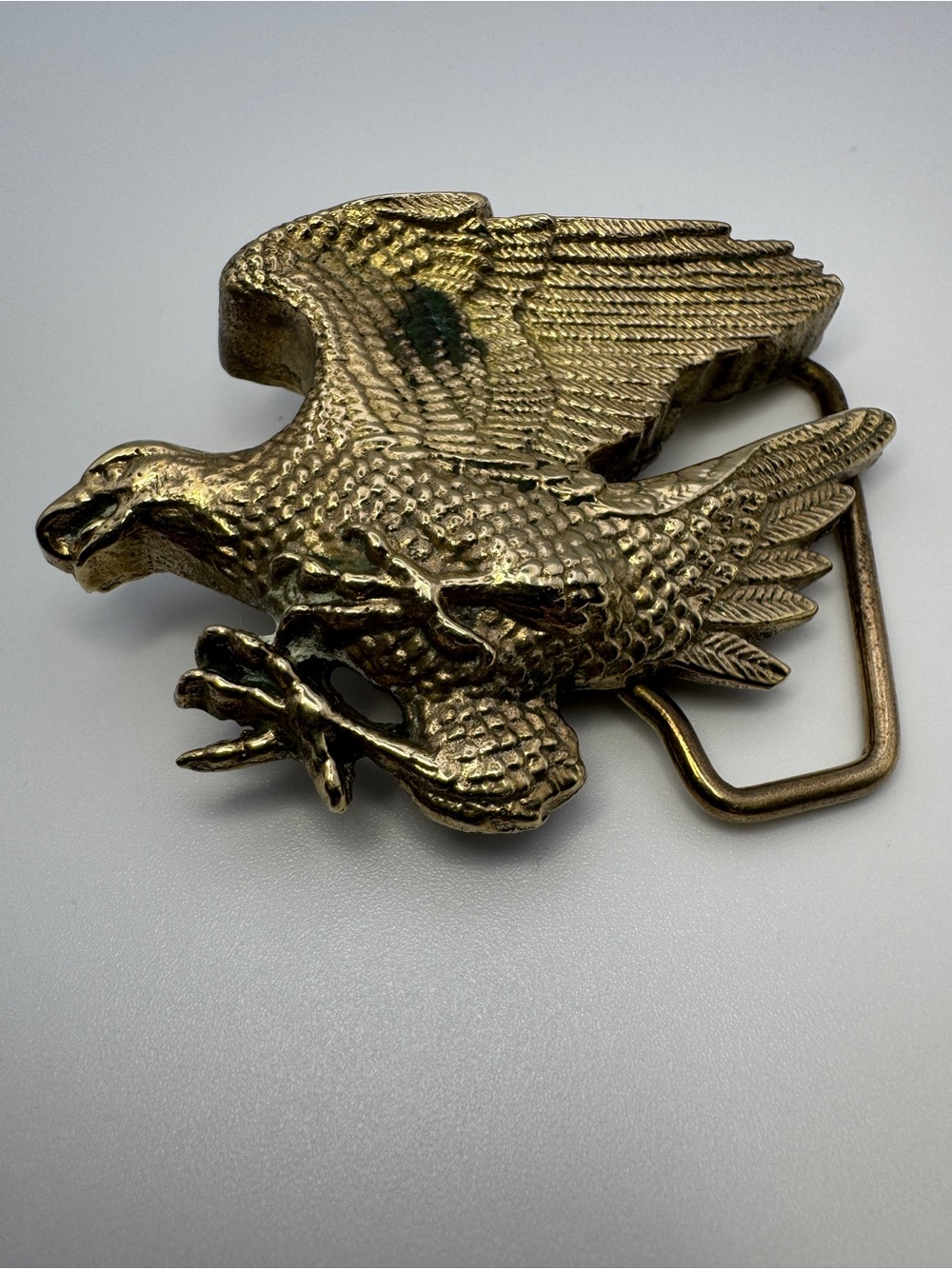 Vintage 1978 Baron Buckles Solid Brass Eagle Belt Buckle 6105